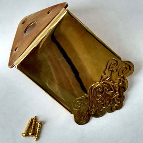 GOLD MANDOLIN FIXED TAIL PIECE AND COVER TAILPIECE ANCHOR