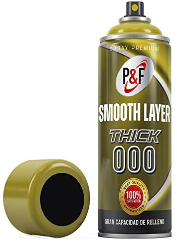 AEROSOLES P&F Smooth Layer 3D Print, Filler Primer, Mastic de remplissage pour impression 3D, Apprêt en Spray pour Impression 3D, Post-Traitement PLA, Mastic de Remplissage, 400 ml (NOIR)