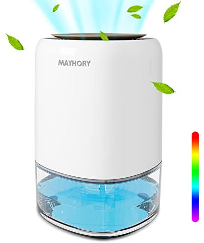 MAYHORY 1400ML Electric Dehumidifier, Dehumidifier for Home with Timer, Ultra Quiet & Auto Shut off 7 Colorful LED, Portable Mini Dehumidifiers for Bedroom Bathroom Closet RV Camper House Baby Nursery