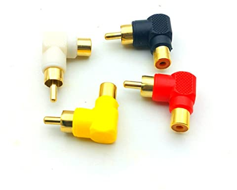 ZUMLED 20pcs/100pcs 4color Gold Plated RCA Right Angle Plug Adapter To Female 90 Degree (Size : 100PCS)
