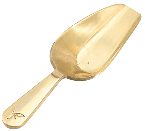 Cabilock Cuchara Para Té De Latón Mini, Pala Pequeña Para Granos y Polvo, Utensilio Ligero y Portátil Para Cocina, Adecuado Para Amantes Del Té y Café, Accesorio Funcional y Seguro