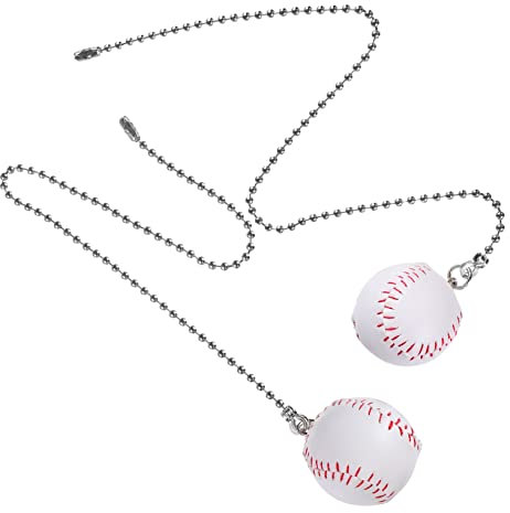 WOONEKY 2stücke Baseball Kronleuchter Kette Ziehen Hängen Fan Lampe Dekoration Für Zuhause Fenster Türen Vorhänge Kronleuchter Hochzeit Heimwerkerprojekte