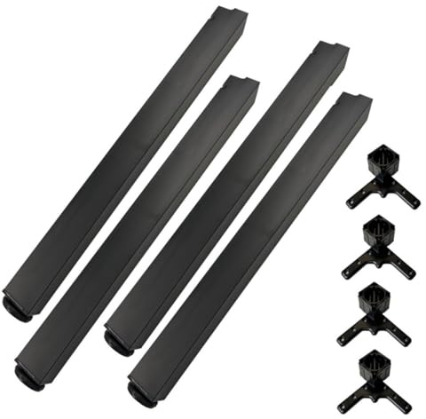 durante® 4er Set Tischbeine TFD60 eckig Schwarz matt 710 mm