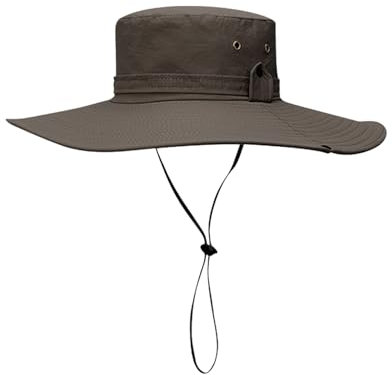 YUEYINGMG LSF 50+ Sonnenschutzhut für Herren, breite Krempe, Fischerhut, UV-Schutz, Sonnenhut für Wandern, Golf, Garten, Outdoor, coffee, Einheitsgröße