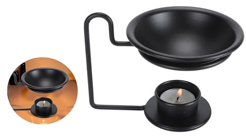 Uadme Teelichthalter Wachsschmelzer Metall Teelichthalter Wachswärmer Ätherisches Öl Wärmer für Wohnzimmer Spa Meditation Dekoratives Eisen Trocken Brennen Kerze Schmelzer Bogen-Design