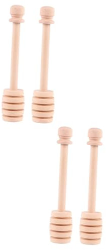 Amosfun 16 Piezas Palo de Abeja Palo de Tarro Cucharada de Miel Crema de Miel Mini primicia Honey Sticks Cucharita de Miel Palo de Miel de Madera agitador de Miel Bambú Brown Reutilizable