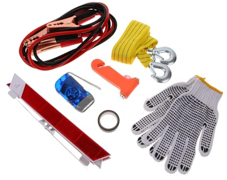 PartyKindom Kit Outils Multifonction Voiture Compact Trousse Urgence Routière Pratique Avec Marteau De Sécurité Et Équipement Complet Pour Assistance Véhicule