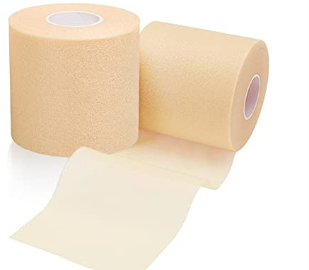 Ruban en Mousse Sport, 2 Rolls 27 m x 7 cm Underwrap Foam Wrap, Pré-Enveloppé de Sport Ruban Léger et Respirant, pour Éviter les Dommages Cutanés et Résidus D'adhésifs (Beige)