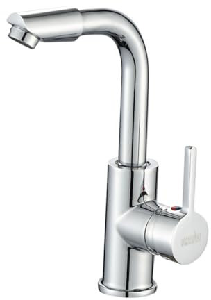 NULYLU Drehbarer Wasserhahn Badarmatur Aus Zinklegierung Mit Keramik-kartusche Für Waschtisch Und Küchenspüle Wasserfallartiger Auslauf Heiß-kalt Mischbatterie Tropffrei Leicht Zu Reinige