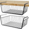 Roysmart Lot de 2 paniers de rangement suspendus en métal pour cuisine, bureau, garde-manger, salle de bain, armoire