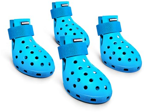 Hundeschuhe Pfotenschutz Outdoor – Hundeschuhe Wasserdicht, einfach an- und auszuziehen, atmungsaktiv, rutschfest, leicht zu reinigende Hundestiefel für Sommer Hitze und Winter Schnee (Blau, M)