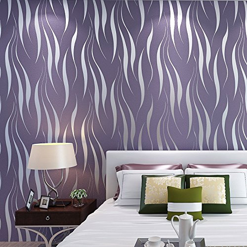 LWLFC Papier Peint Les Lignes Violettes Papier Peint Intissé Sans Raccord Chambre Adulte Intissé 3D Salon Papiers Peints pour Différents Espaces Moderne Luxueux