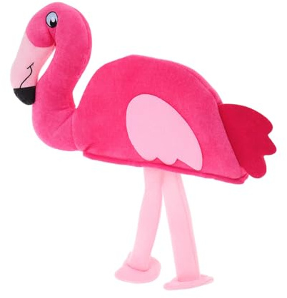 TOBBOMEY Flamingo Tierhut Damen Weicher Plüsch Valentinstag Kostümhut Party Kopfschmuck Cosplay