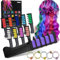 10 Peines de Tiza para el Pelo, Tinte Temporal Lavable, Lavables Tinte para Cabello, Ideal para Fiestas, Halloween y Cumpleaños Infantiles