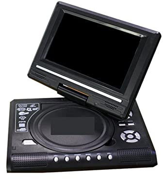 MKHFP Lettore Dvd da Viaggio, Mini Lettore Dvd Lettori CD da 7,8 Pollici Digital Smart TV da Tavolo con Telecomando Teatro da Viaggio Portatile