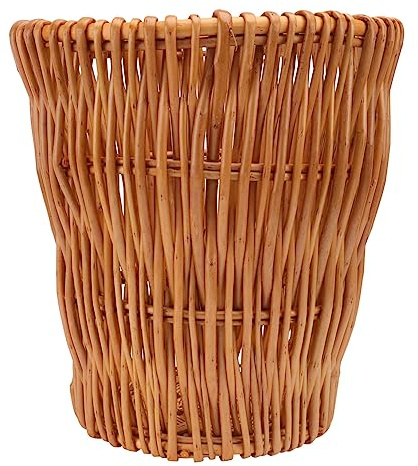 Ipetboom Cubo de Basura de Mimbre Tejido Ecológico para Baño y Oficina, Cesta de Almacenamiento Multiusos Diseño Delicado y Estilo Cálido