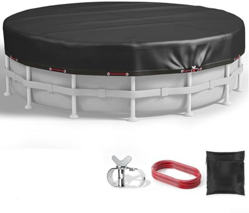 6-16ft Round Pool Cover, Swimming Pool Cover For Above Ground Pools, Dustproof Covers Protector With Drawstring And Fasteners(12FT)