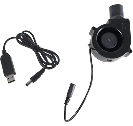 Uqezagpa Petit ventilateur de barbecue alimenté par USB 3000 tr/min Câble de 125 cm réglable et faible bruit Appareil essentiel pour la cuisine et le refroidissement de voyage