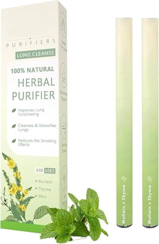 Mullein Kräuter Lungenreiniger, 2 Stück Natürliche Kräuter Diffusor Stift, Herbals Diffuser Pen Aromatherapy Inhaler, Königskerze Aromatherapie Lungenreinigung Inhalator, für Männer & Frauen