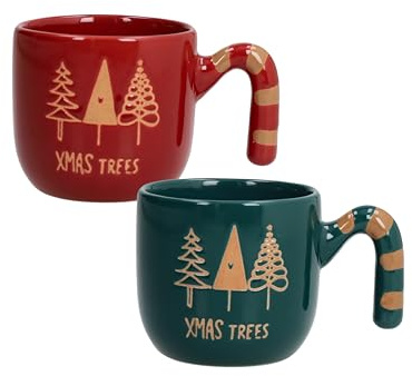 Tognana, Lot de 2 Tasses à café 130 ml sans soucoupe Candy Twist, Grès, Multicolore