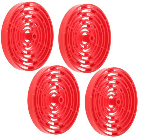 VICASKY 4pcs Aquarium Filter Sock Holder Grid Tray with Soundproof Ring for Vibration Isolation and Balanced Water Flow Plastic Egg Crate Divider for Fish Tank Noise Reduction and Bottom