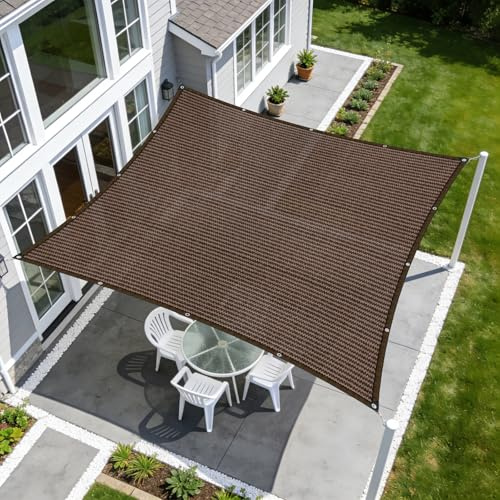 Skuggnät, skuggnät med öljetter, 95% UV-resistent skuggningsgrad för växtskydd, växthus, ladugård eller staket, 2x3m brun