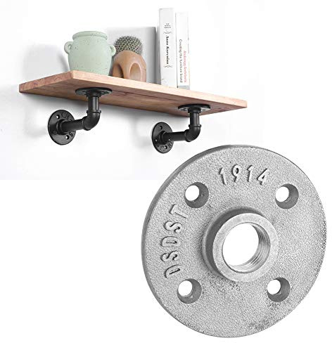 SustVita Paquete de 10 bridas de tubería DN15 de 1/2 pulgada con montaje de 4 orificios, base de 79 mm, brida de piso roscada de aleación de aluminio para soportes de estantes y