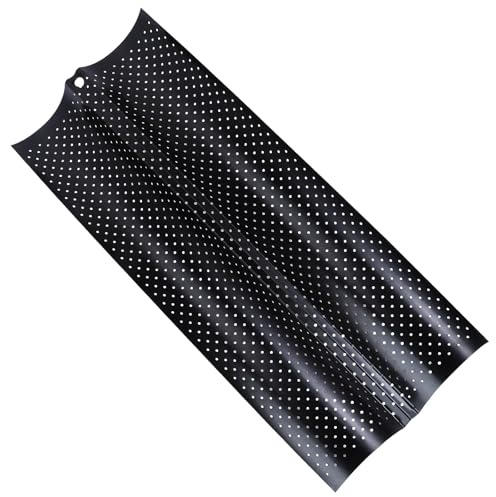 Lurrose Molde para Hornear Baguette 2 Ranuras de Acero al Carbono Negro, Fácil de Limpiar y Uso Prolongado para Pan Francés en Casa o Panadería