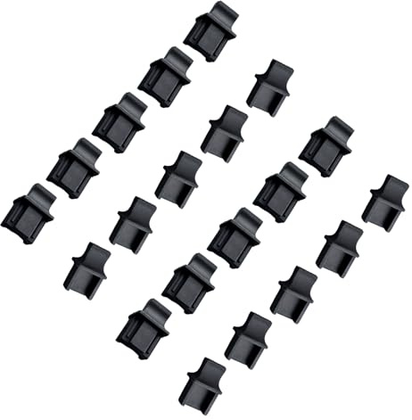 WAGHAVEN Tappo in silicone RJ45 con manico lungo per porta di rete del computer Anti e sporco nero trasparente protezioni porta opzionali