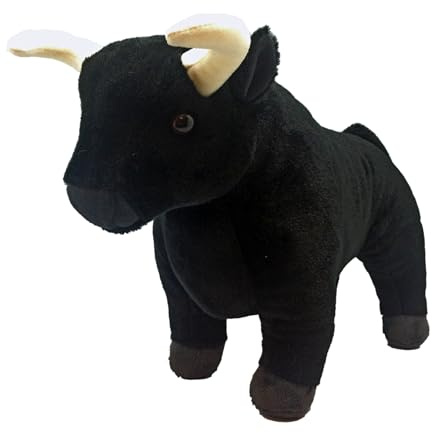 Wild Republic 20410 spansk tjurbulle, mjuk leksak, plyschleksak, Cuddlekins gosedjur, 30 cm, svart