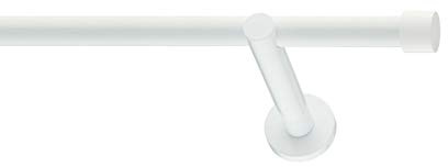 Sento 1-läufig Gardinenstangen Vorhangstangen Satz 19mm Metall Weiss Zoya 180 cm (1x180cm)