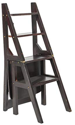 LIYFF-Klappstufen Schwarzer Leiter-Hocker-Haushaltsklappentreppenstuhl-Stuhl Dual-Use-4-Layer-Kletter-Schritt-Hocker Tragbares Blumenregal/Schuhbank/Ablageboden