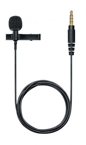 Shure MVL Lavalier -Mikrofon für iPhone & Tablet - Externer Clip auf dem Mini -Reversmikrofon für Videoaufnahmen und Vlogging mit 3,5 -mm -Stecker, Windschutzscheibe, Mount und Tragetasche