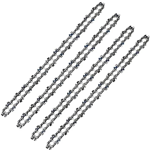 4-Pack 14 Chainsaw Chain 3/8 Pitch .050 52DL Low-Kickback for 35cm Bar | Anti-Kickback Tie-Straps, Heat Treated Hard-Chromed Cutters Stay Sharp Longer, Fits Stihl, Husqvarna, Echo, Makita & More