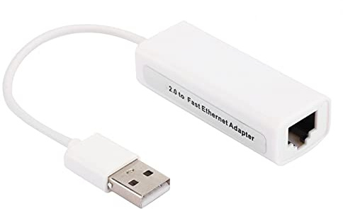 Adaptador USB a Ethernet, Tarjeta de Red para computadora Adaptador Ethernet USB2.0 RJ45 Blanco ABS RTL8152B Chip Tarjeta de Red Externa para computadora
