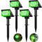 T-SUNUS - Lámpara solar exterior, verde, 20 LED, foco solar exterior, verde de seguridad, jardín, autoencendido, IP65, impermeable, para árbol de patio, camino jardín, juego de 4