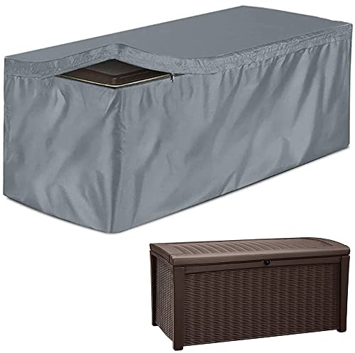 Skyour Abdeckung für Terrassendeckboxen, strapazierfähig, 420D-Oxford, 100 % wasserdicht, für den Außenbereich, Gartenmöbel, Tisch, Ottomane, Staubschutz (S: 121,9 x 61 x 55,9 cm, Grau)