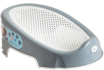 Babyjem Soft Baby Badeliege, Grau, 0–6 Monate | Ergonomisch, Weiche Oberfläche, Schnelltrocknend, Bis 9 kg