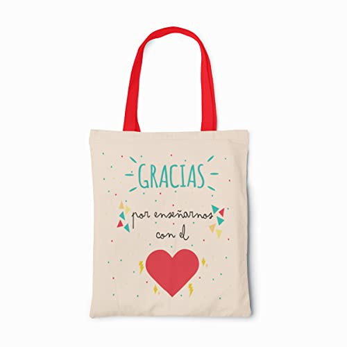 SAQUITOMAGICO Tote Bag para Profesores – Bolsa Reutilizable de Algodón con Asas Largas – Regalo Original para Maestros, Fin de Curso o Día del Maestro (profe 3)