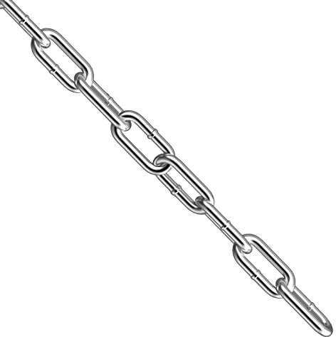 hannger Stainless Steel Chain, 6MM × 2M Heavy Duty Strong DIY Safety Chain Link Chain, Thick Metal Chainlink Tough Mooring Chain for Boat, Anchor Chain, Fence Gates, Anti-Theft, Swing, Tire Chains
