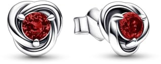 Sterling silver stud earrings with salsa red crystal