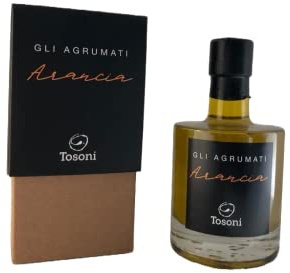 TOSONI Condimento Olio extravergine di oliva italiano OLIO AGRUMATO ARANCIA Regalo elegante 0.20 lt OLIO DI OLIVA OLIO AROMATIZZATO (ARANCIA)