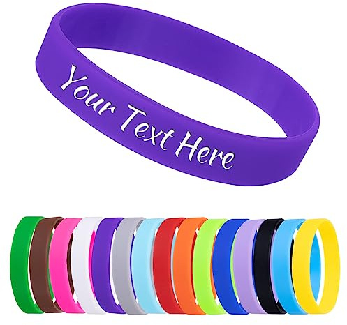 Personalisierte Silikon-Armbänder, Gravur - 1/10/30/50 Karat, Gummi-Armbänder für Veranstaltungen, Unterstützung, Hochzeit, Motivation, Bewusstsein (lila)