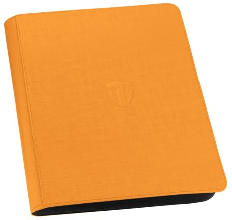 TCGUARD Toploader Binder,Holds 216 Toploaders,9 Pocket Top Loader Binder with Sleeves for 3x4 Rigid Toploaders Hard Cases,Top loader Binders for TCG, MTG Card Binder, Trading Cards Binder(Orange)