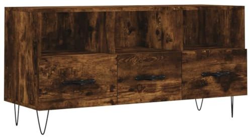 vidaXL TV Cabinet Smoked Oak 102x36x50 cm Engineered Wood