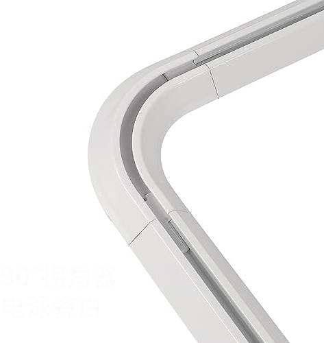 Binario Per Tende A Soffitto Ultrasottile, Connettori Angolari, Bastone Per Tende Divisorie, Binari Per Tende In Alluminio A Forma Di V, Fornito Con Binario, Ha(Size:Connettore ad angolo,Color:Bianco)