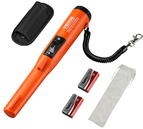 VEVOR Metalldetektor Pinpointer IP68 Komplett Wasserdichter Metallsuchgerät 3 Modi Propointer Schatzsuche mit LCD/Ton/Vibration/Ton + Vibration 9V Batterie & Samtbeutel Inklusive