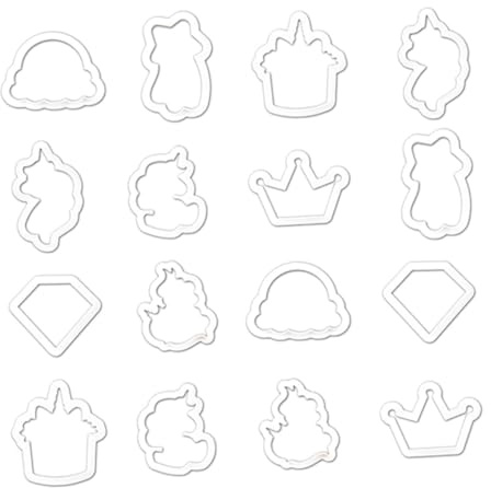 MAGICLULU 16stücke Teiliges aus Kunststoff für Keksausstecher Hübsche Ausstechformen mit Cartoon-motiven Backformen aus Kunststoff für Kuchen und Kekse