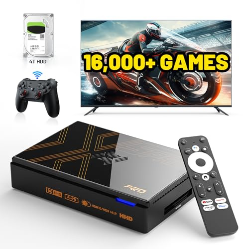 Kinhank Super Console X5 PRO Retro Gaming Console with 16000+Games,Android 12.0 OS,Emulator System,8K UHD Output,WI-FI 6,BT 5.0,SATA 3.1,AV1,Rock Chip RK3588S,Gigabit Ethernet,Wireless Controller