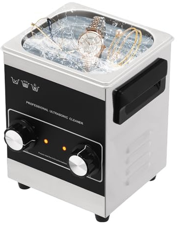 ROMYIX Ultrasonic Cleaner with Digital Timer & Heater,2L Ultrasonic Cavitation Machine,304 Stainless Steel Professional Ultrasonic Cleaner for Jewellery Dentures Carburetors Coins(Knob switch) (2L)